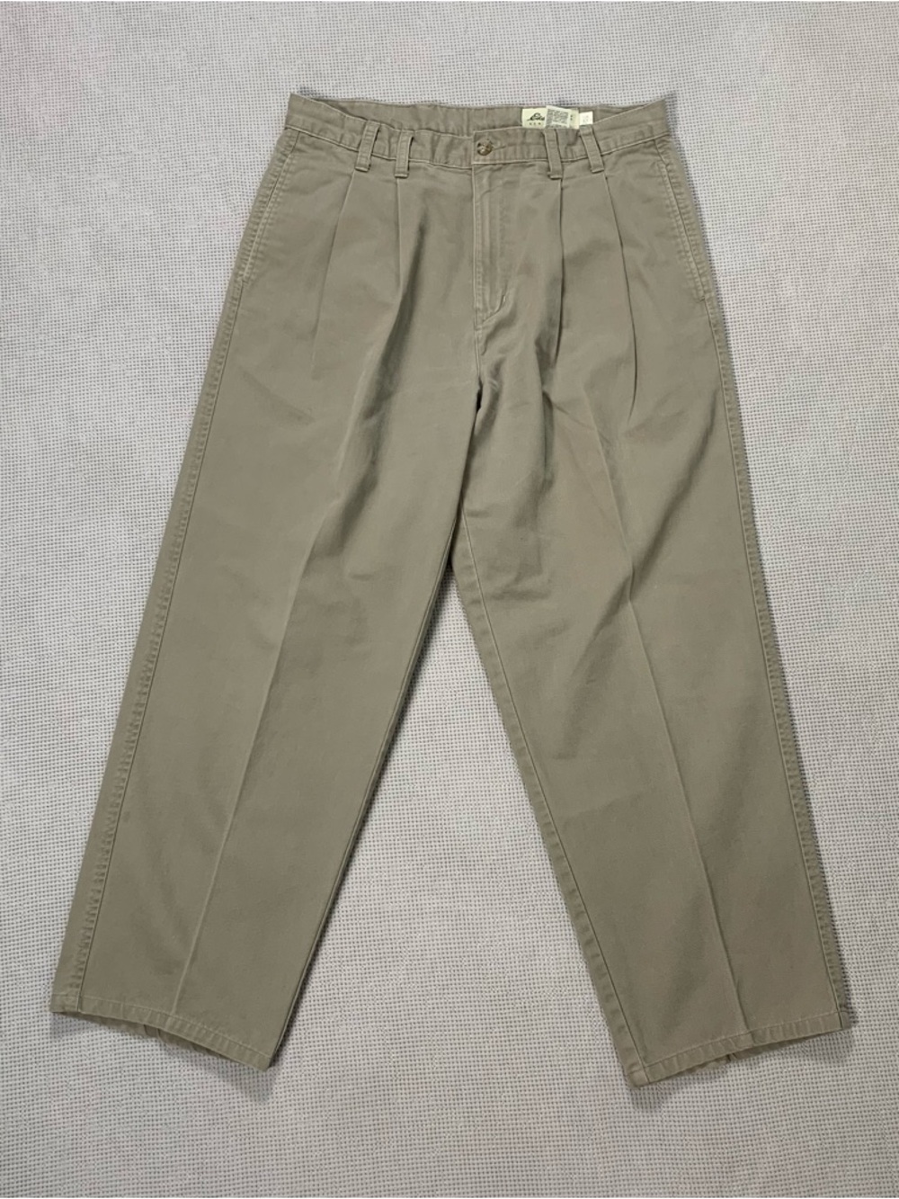 Eddie Bauer Men's Pleated Chino Pants - Taupe 33x30 Cotton